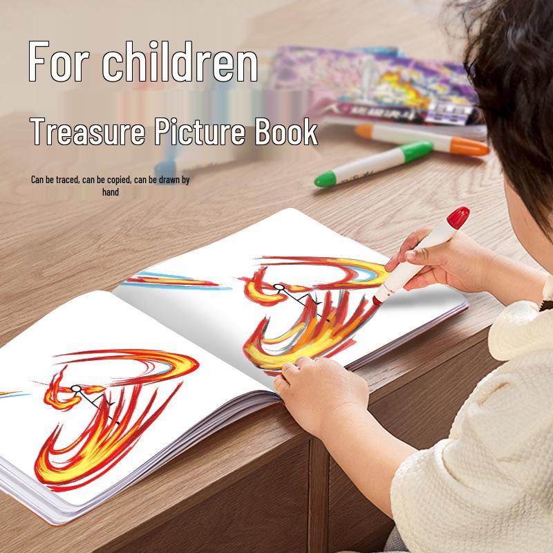 Stickman Tracing & Fighting Flipbook: Children's Comic & Coloring Tutorial