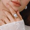 Youthway Elegant Minimalist Stainless Steel Irregular Baroque Imitation Zircon Earrings Necklace Rings Set Women Zircon Gift