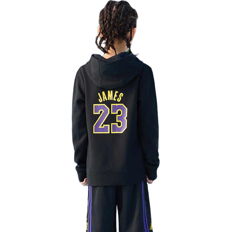 Nike X NBA Hoodie Los Angeles Lakers James 23 City Edition Casual Comfortable Kids Hoodies Black Purple 3Z2B7HDL5-LAK23