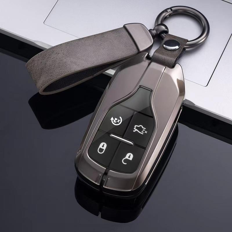 Metal Alloy Car Key Cover Case Protect Shell Holder Set For Maserati Ghibli President Grecale Levante GranTurismo Quattroporte