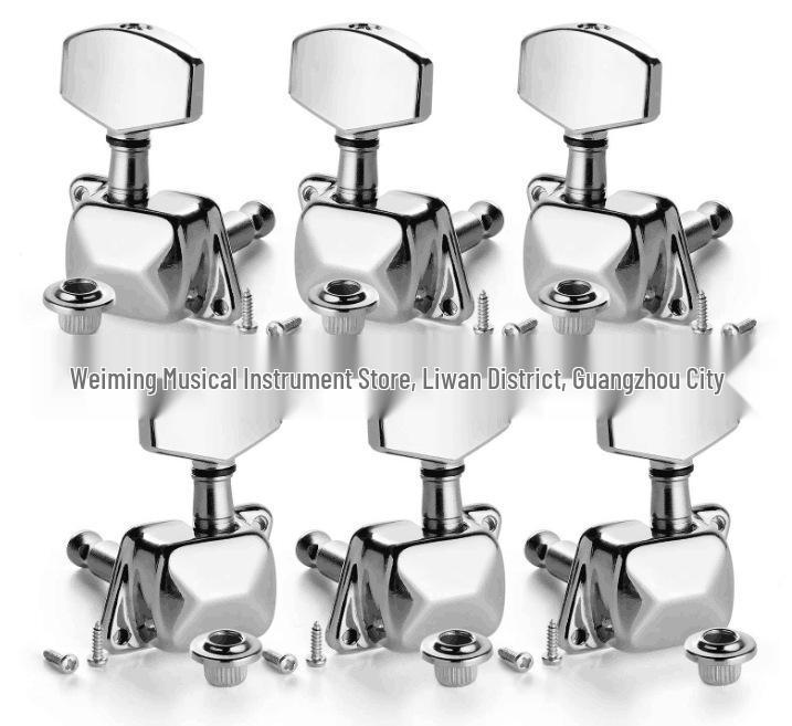 Open-Style Semi-Closed Metal Tuning Pegs for Folk Acoustic Guitar