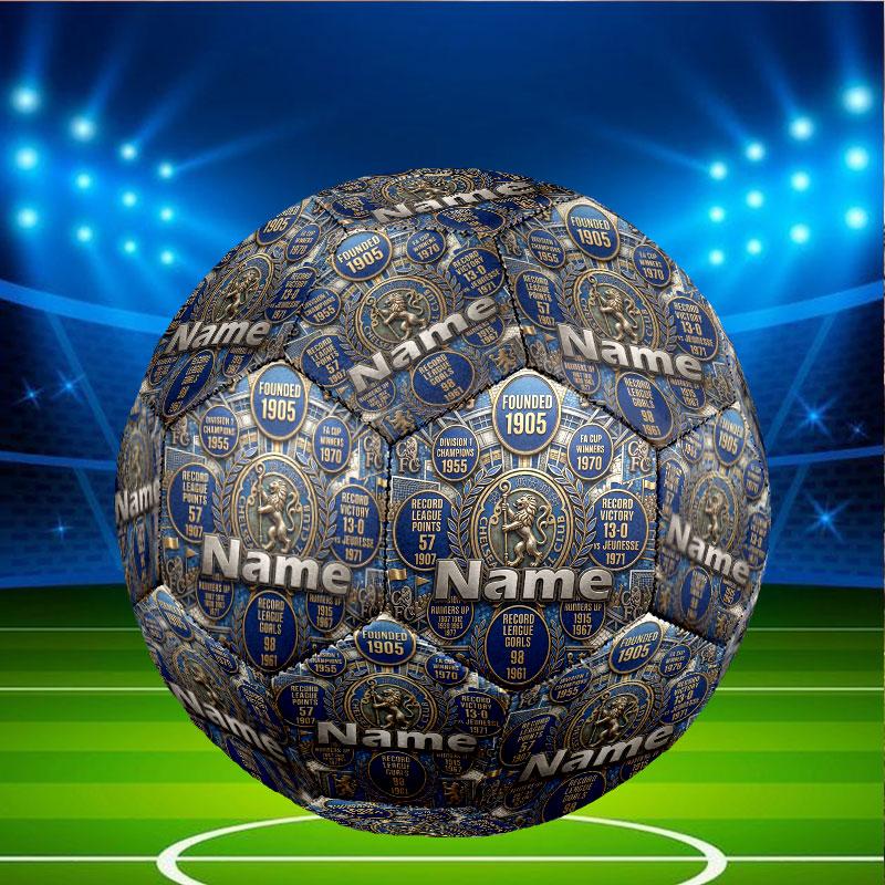 Custom Name Personalized Chelsea Football Club Print Size 5 Soccer Ball Training & Match Football, for Team, Kicking, Gift for Football Enthusiasts