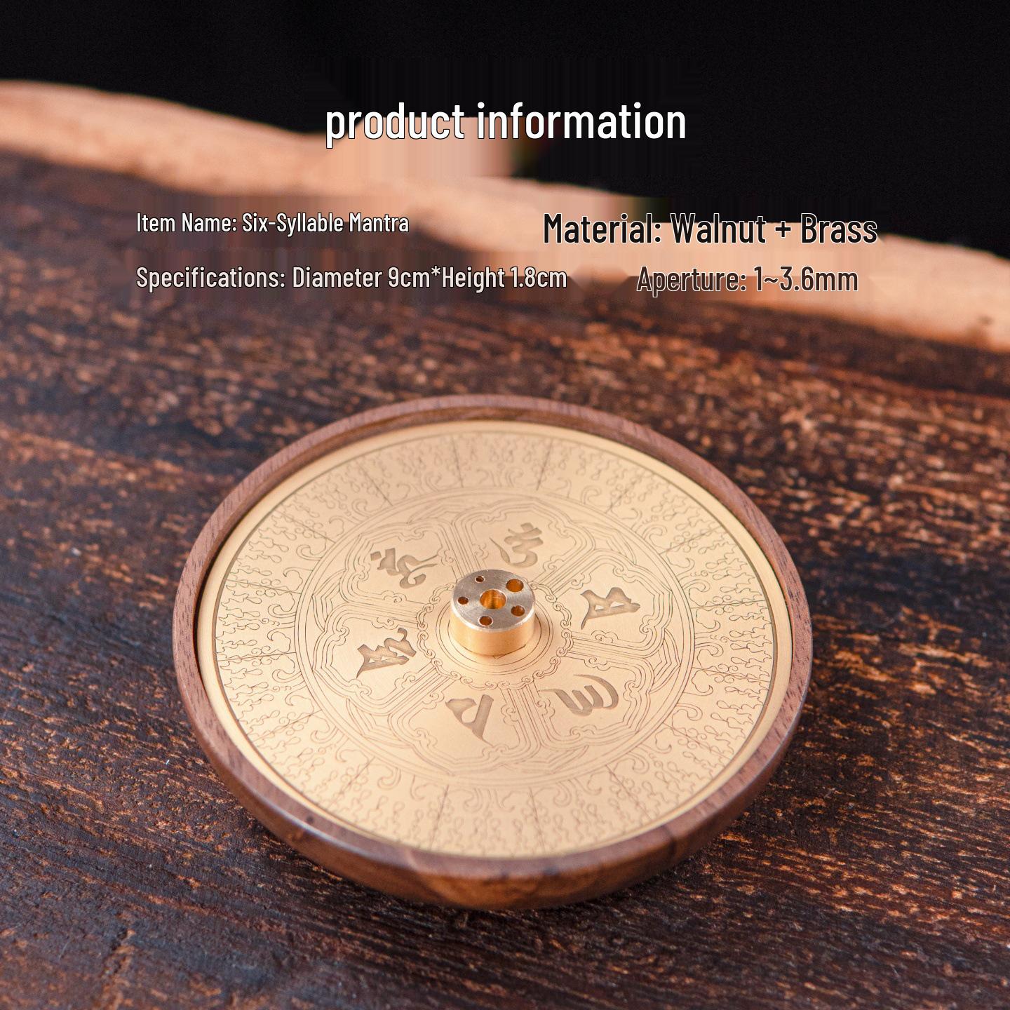 Six-Syllable Mantra Sandalwood Incense Holder - Indoor Home Ornament, Tea Ceremony, Festival & Elder Gift.