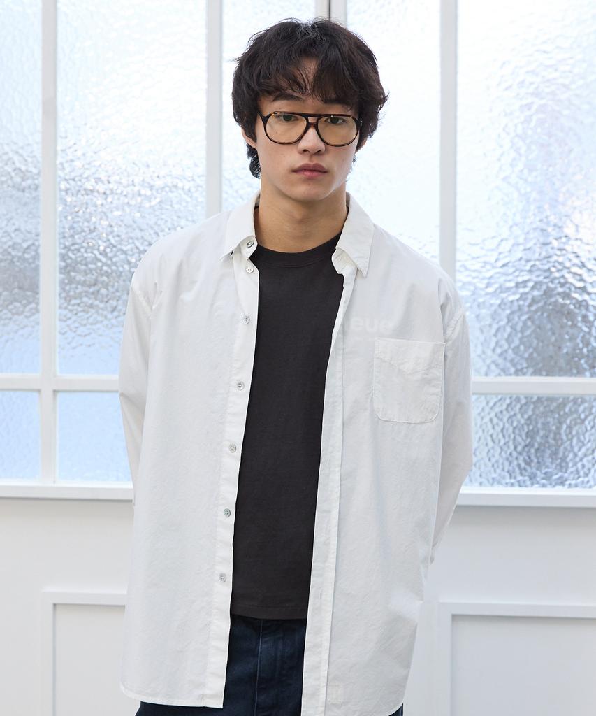 Peullabijeum Washed Pocket Plain Shirt - White