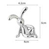 Cartoon Rabbit Decorative Ornaments Long Eared Rabbit Eco-friendly Plastic Car Interior Decoration Cute Electroplating