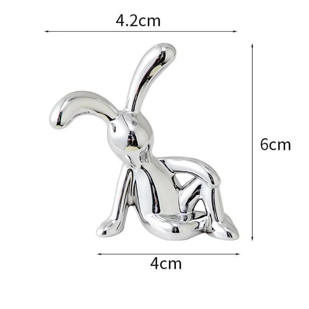 Cartoon Rabbit Decorative Ornaments Long Eared Rabbit Eco-friendly Plastic Car Interior Decoration Cute Electroplating
