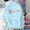 Schoolbag New Embroidered Backpack Female Students Large Capacity Simple Versatile School Bag Junior High School Student Lightweight Backpack