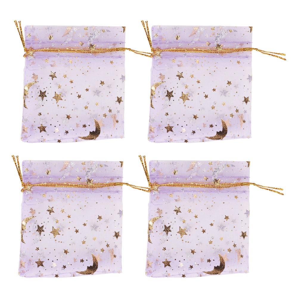 100pcs Drawstring Closure Organza Drawstring Bags Sheer Organza Jewelry Candy Bags Wedding Party