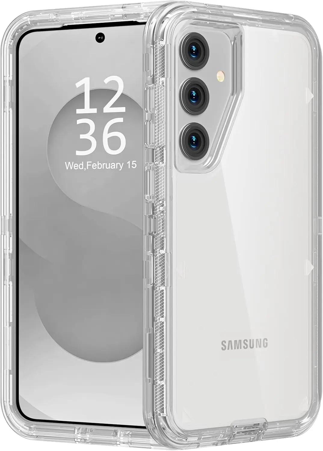 

3in1 Military Heavy Duty Shockproof Clear Case for Samsung Galaxy S25 S24 S23 S22 S21 Ultra S8 S9 S10 PLUS Note 20 10 9 8 Cover Galaxy Note20 Ultra