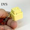 Unique Cheese Shape Keyring Fidget Keychain, Mechanical Keyboard Click, Creative Sound Stress Relief Funny Sensory Gift Toy, Durable Plastic Portable