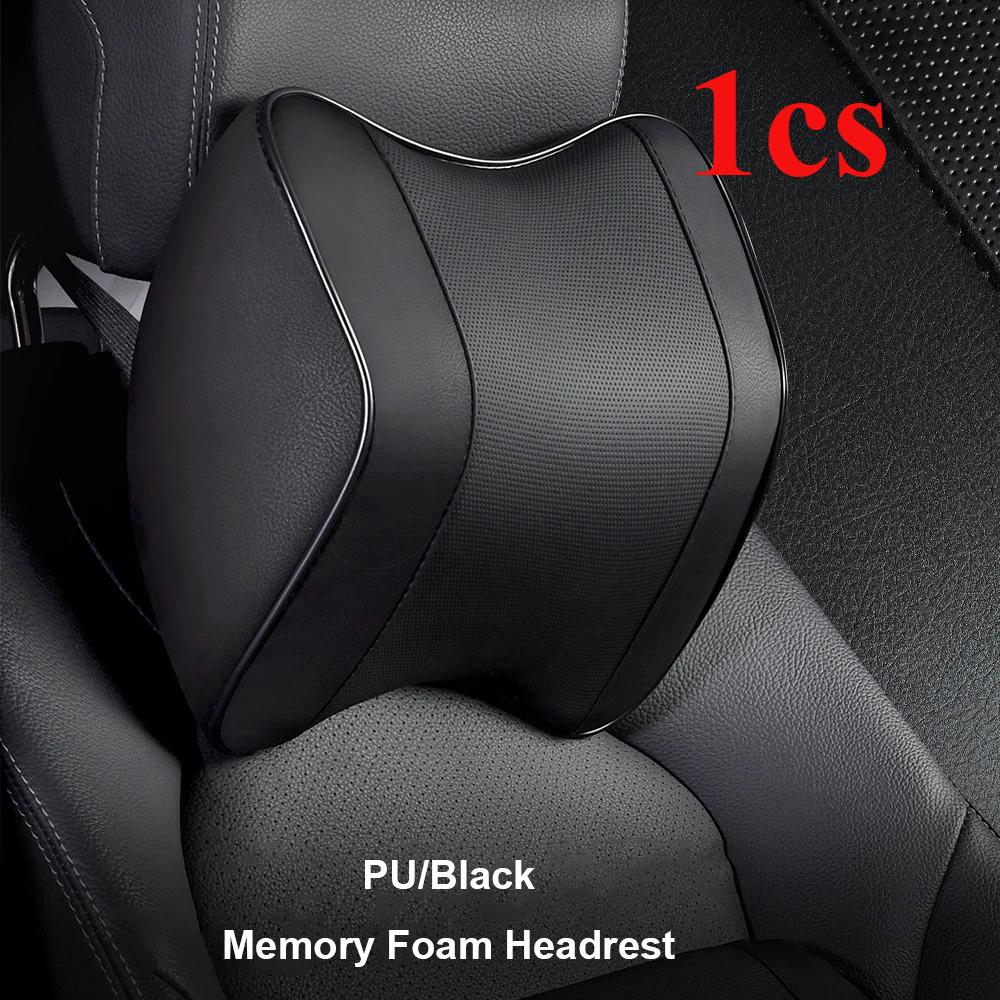 

The PU leather headrest car neck rest head support pad combines breathability and memory foam headrest