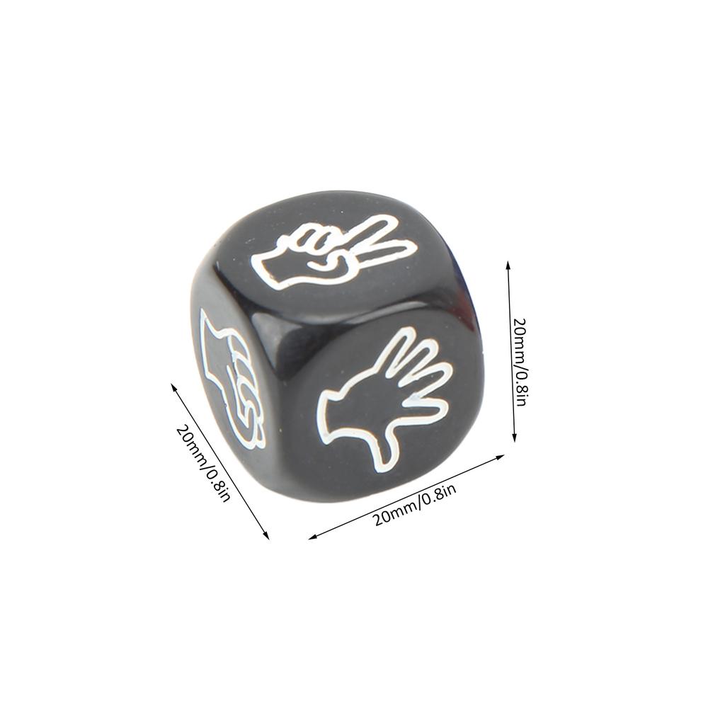 Finger-Ratespiel Würfel 6-seitig 6 Farben 20mm Schere Stein Papier Spielwürfel für Erwachsene Kinder Familienparty-Spielwürfel