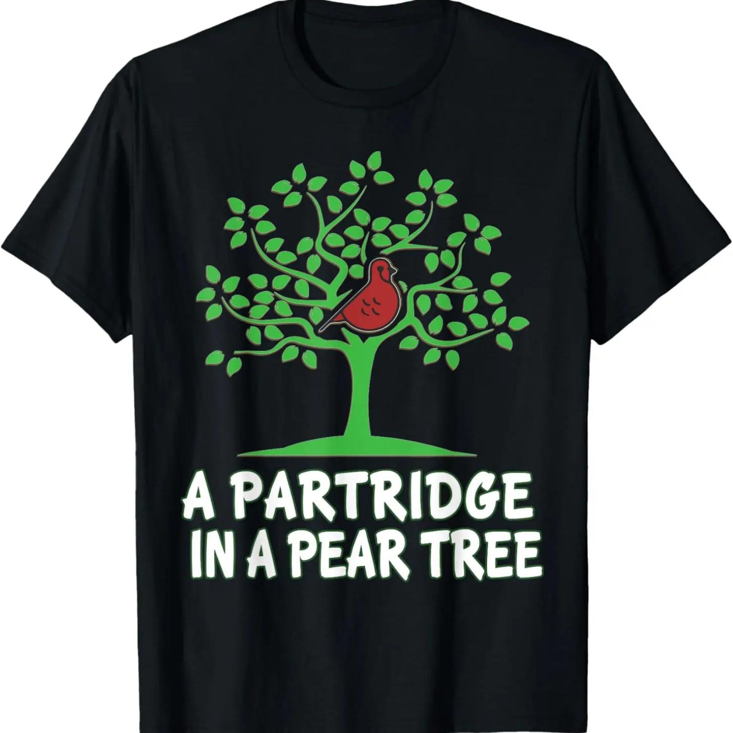 

A Partridge in Pear Tree Song 12 Days Christmas Group Gift T-Shirt XXXXXL чёрный
