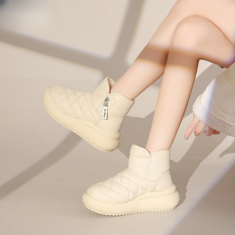 2025 New Women Winter Snow Boots Velvet Plush Warm Platform Casual Cottom Shoes Outdoor Non Slip Waterproof Women High Top Boots