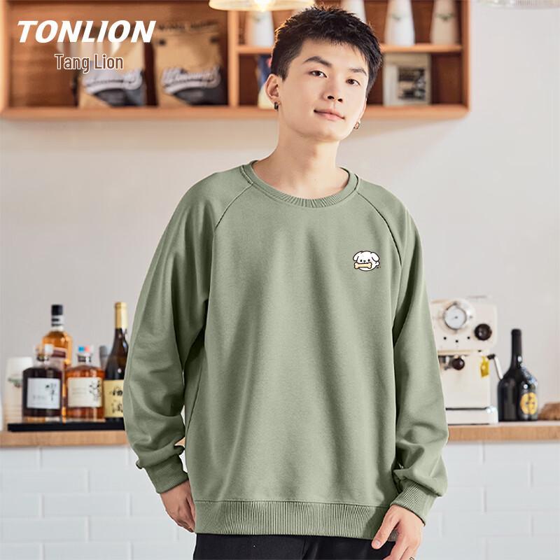 TonLion Men's Heavyweight Crewneck Sweatshirt
