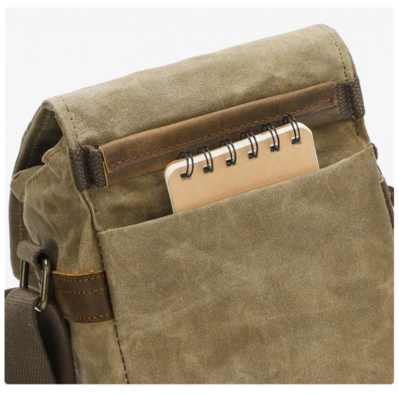 Canvas Shoulder Camera Bag Mirrorless DSLR Instant Waterproof Wear-Resistant Crossbody Neutral Style