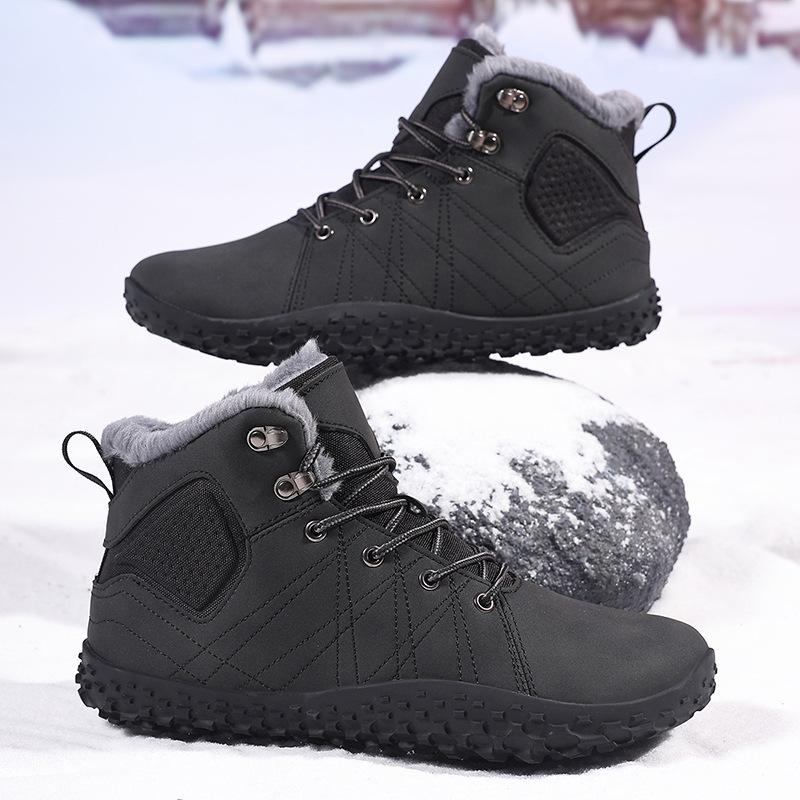 

Fashion Winter Boots Shoes for Men Women Waterproof Snow Boots Barefoot Warm Fur Shoes Anti Slip Trekking Hiking Shoes Big Size 37-48 37 чёрный