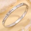 Premium Trendy Geometric Pearl Shell Stainless Steel Bangle Chic Accessory Perfect for Daily Wear Bangle for Women