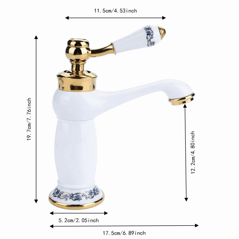 Easy Install Hot Cold Water Mixer Tap with Hose Brass Faucet Tap Deck Mounted Single Handle Water Tap Bathroom Sink