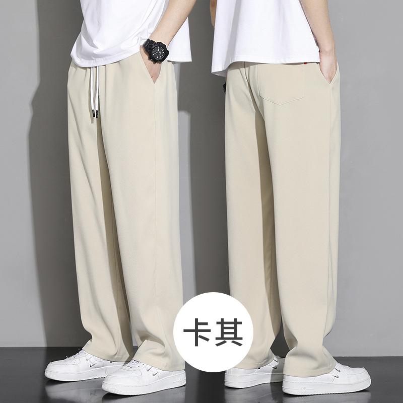 Spring and Autumn Casual Couple Sweatpants Men's Winter Fleece Loose Straight Sports Wide Leg Summer Boys Thin Pants
