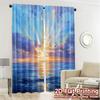 Flat Printing Curtains Without Rod Oceandawn Chic Fabric Thermal Insulation Blackout Set Of 2 Made Polyester