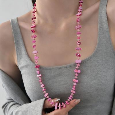 Bohemian Shell Beaded Necklace Light Luxury Niche Vacation Style Collarbone Chain National Style Temperament High Sense Item Decoration