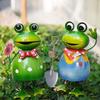 Creative 3D Frog Figurine Metal Animal Miniatures Sculpture Garden Decor Frog Statue  Garden