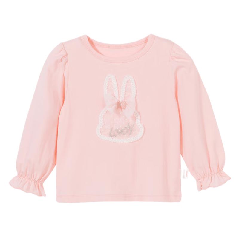 Beibeiyi Girls  Pure Cotton Long-Sleeve T-Shirt with Mesh Bow 130/64