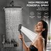 Grey Shower System High Pressure Rainfall Shower Set Digital Shower Faucet Set  Water Saving