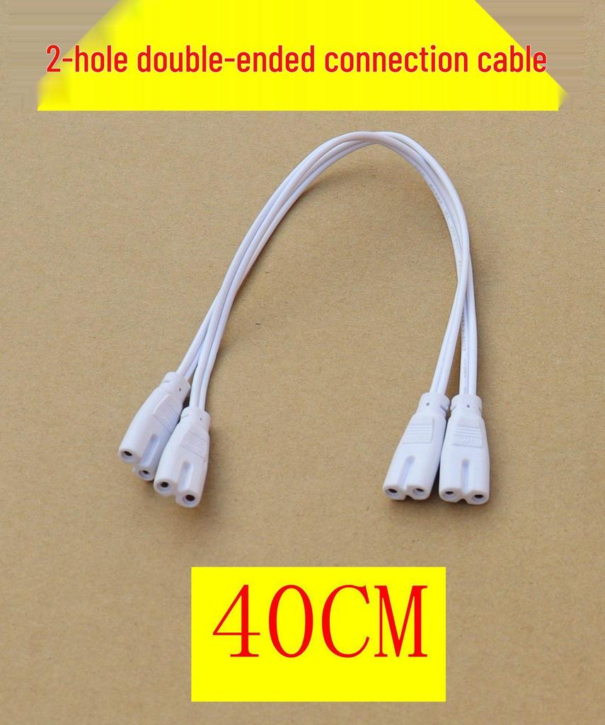 LED Tube Connector: T4/T8/T5 Extension Cord with Double Plug Adapter for Fluorescent Lamp Holders