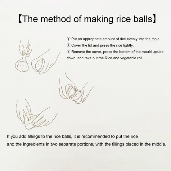 2Pcs Sushi Mold Rice Ball Maker 2-in-1 Triangular Onigiri Press with Lunch Box Compact Kitchen Tool for Bento Picnic Office Meals