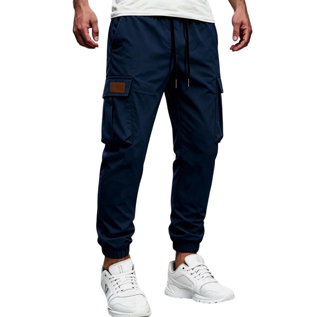 Men's Tapered Cargo Pants with Multi-Pockets Casual Athletic Joggers for Wear