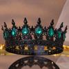 Baroque Round Crown Headwear  European Style Bride's Wedding Dress Birthday and Coming of Age Gift Round Alloy Crown Hair Accessory