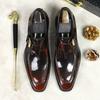 Fashion Luxury Patent Leather Mens Formal Shoes Handmade Buckle Decorated Genuine Leather 2025 Wedding Social Shoes Man