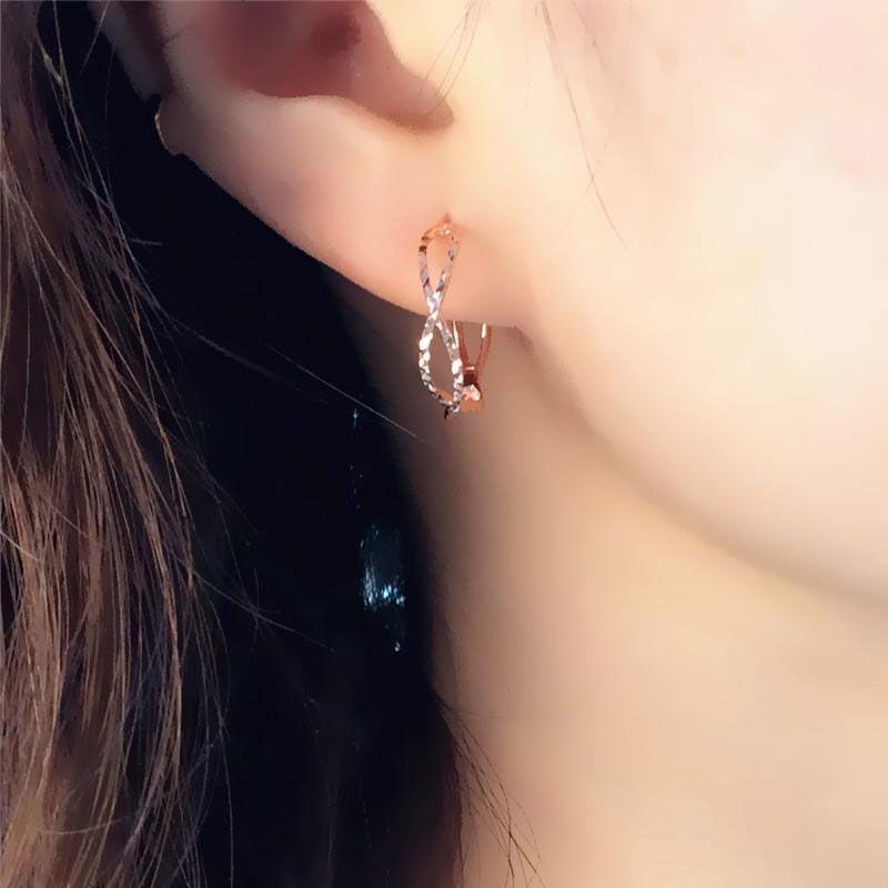 Purple Gold Hollow Circle Ears Simple Temperament Classic Rose Gold Plated Colored Gold Earrings