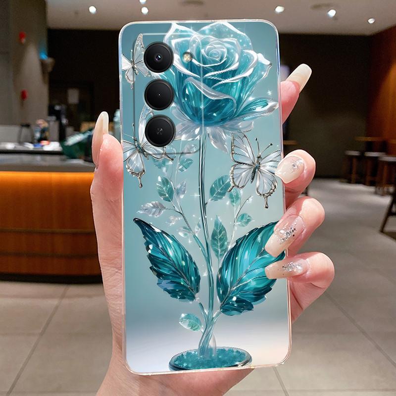 New Design For Redmi 15 5G Case Clear Luxury Fashion Butterfly Flower Pattern Soft TPU Silicone Phone Cover For Redmi15 5G Case
