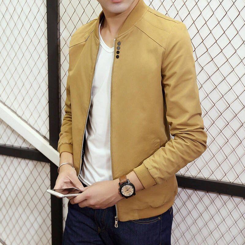 Jacke Herbst und Winter Koreanische Version Trend Slim Casual Stehkragen Herrenbekleidung