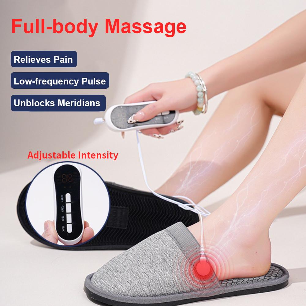 EMS Foot Treatment Slippers Pulse Electric Therapy Massager Slippers Foot Relieves Pain Unblocks Meridians Pulse Vibration
