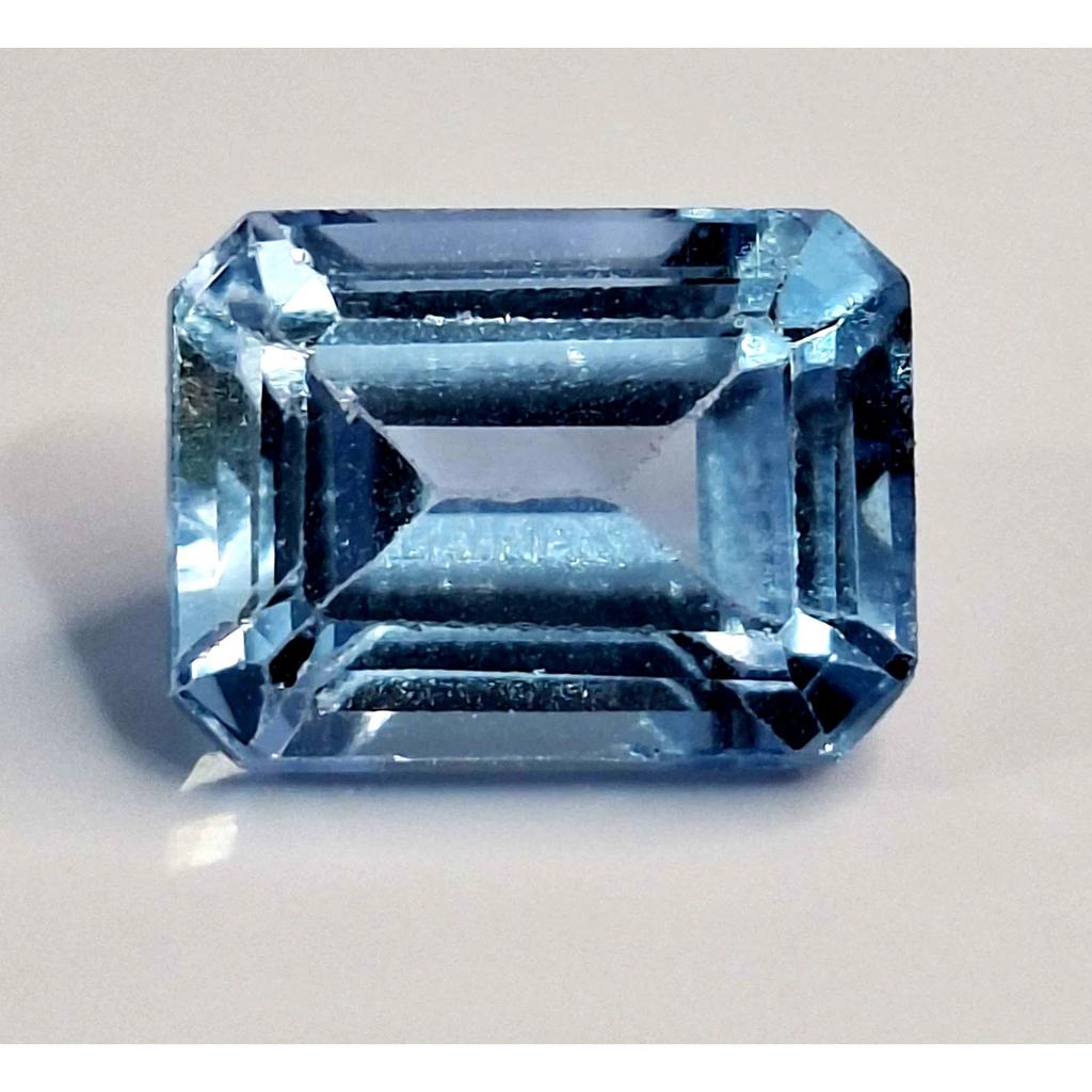 6-8 Ct Natural Sky Blue Aquamrine Emerald Cut Stunning Certified Loose Gemstone