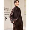 Retro Wool Blend Detachable Collar Trench Coat
