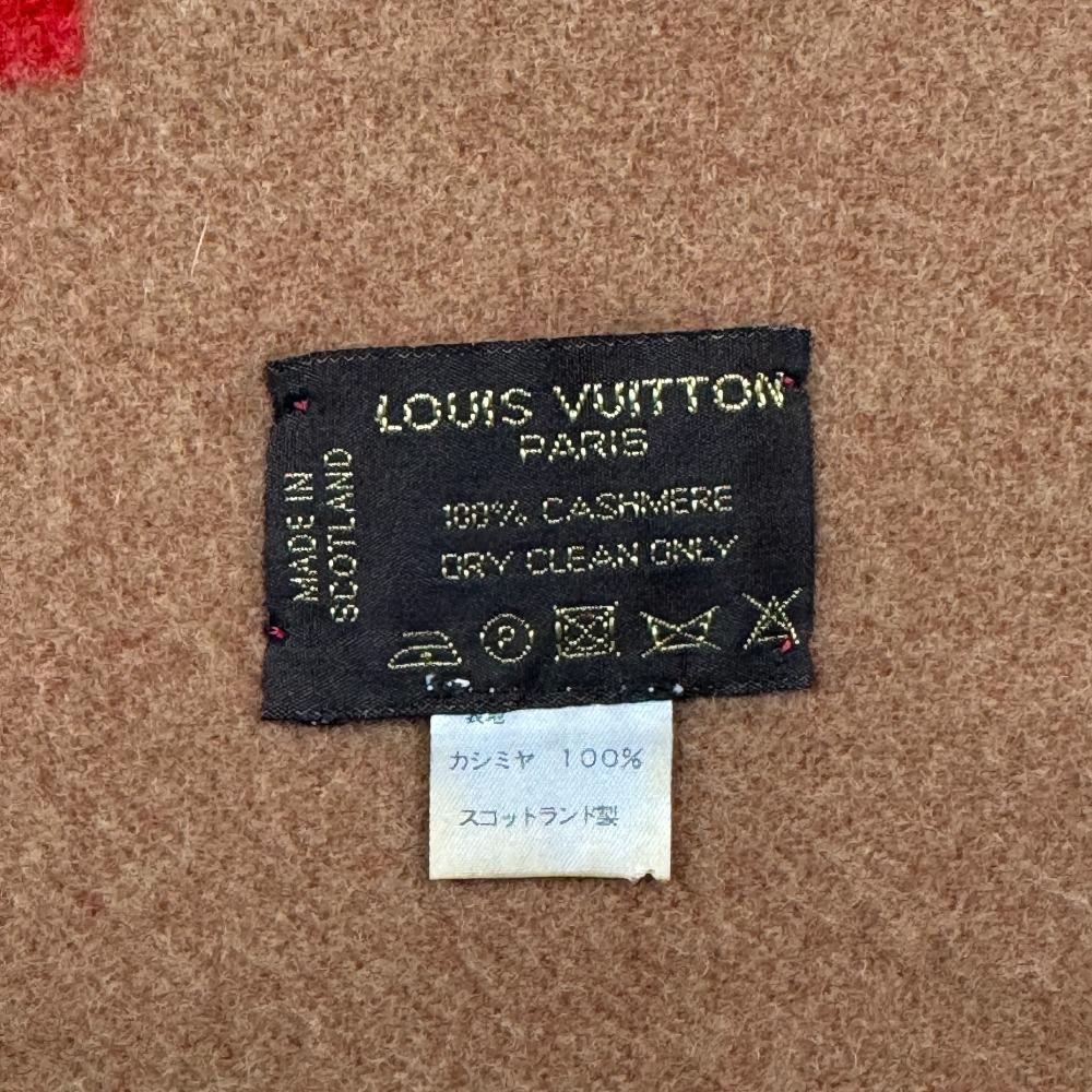 LOUIS VUITTON M71295 LV logo Monogram pattern cashmere Echarpe Baroda Scarf Red cashmere Women Used