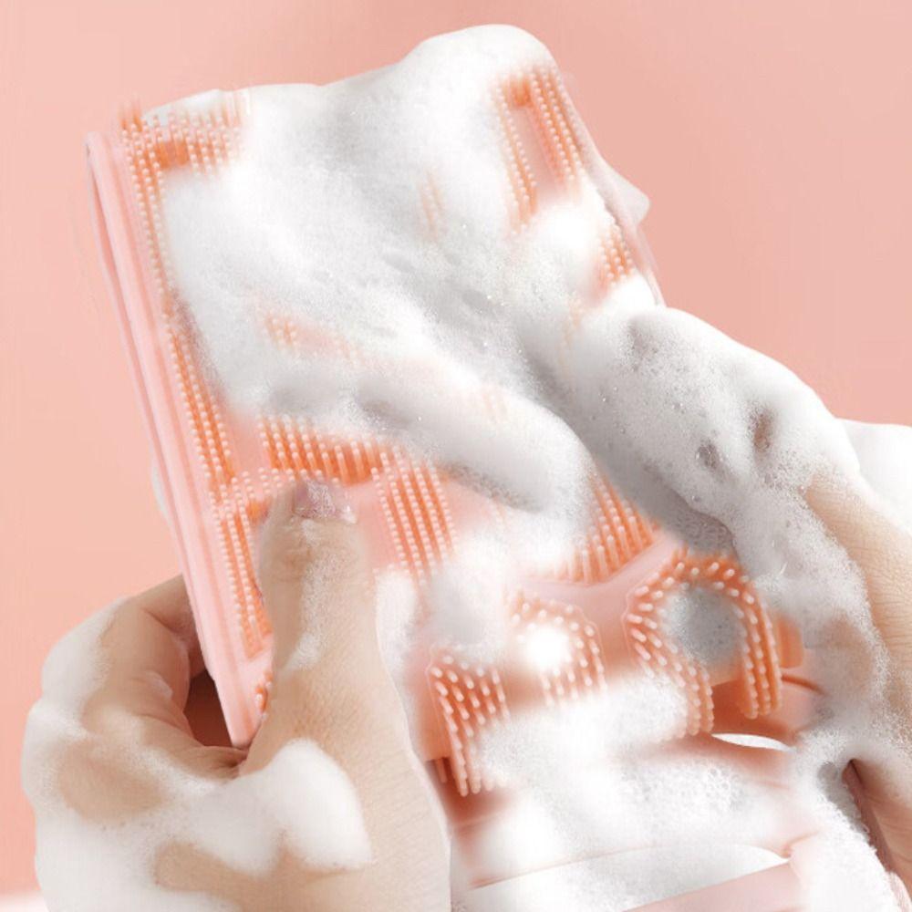 Extended Bath Scrubber Belt Double-sided Back Exfoliator Silicone Back Scrubber Towel Dead Skin