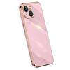 XINLI For iPhone 15 Plus Electroplated Gold Edge Anti-scratch Phone Case TPU Back Cover