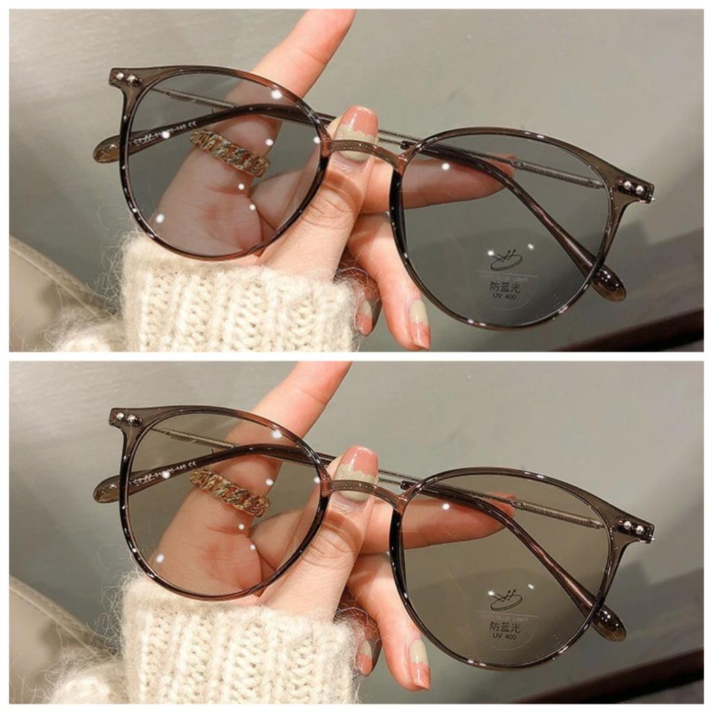 2PCS Pochromic Anti Radiation Metal Computer Glasses Anti Blue Light Eyeglasses for Women/Men