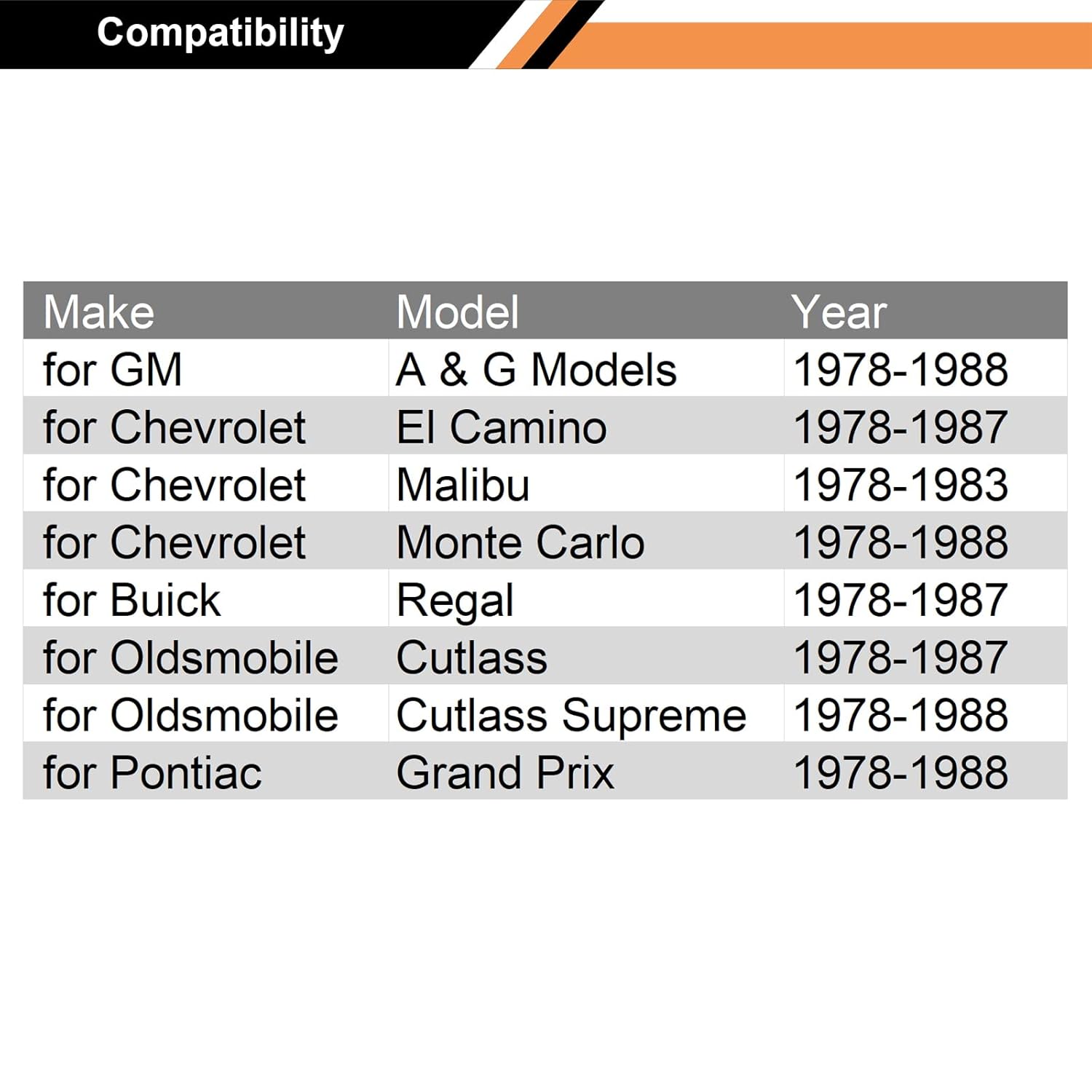 Woodzdon Pack of 10 Window Upper Garnish Moulding Clips for GM 20058837 for Chevrolet Monte Carlo Cutlass El Camino Malibu A & G Models for Buick