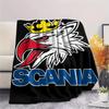 Scania Griffin Head Nákladní Auto Logo Samolepka Deku Deku na Pohovku Kempování Digitální Tisk Venkovní Plyšová Deku Lze Prát v Pračce