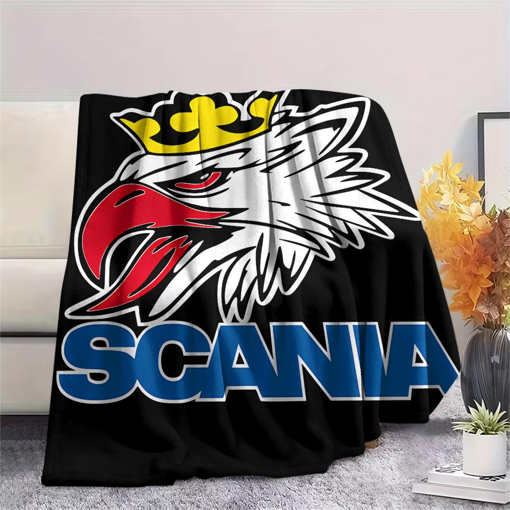 Scania Griffin Head Nákladní Auto Logo Samolepka Deku Deku na Pohovku Kempování Digitální Tisk Venkovní Plyšová Deku Lze Prát v Pračce