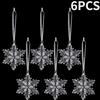 Clear Acrylic Snowflake Ornaments Christmas Tree Decorations Winter Wonderland Party Star Snowflake Icicle Shaped Crystal Decor