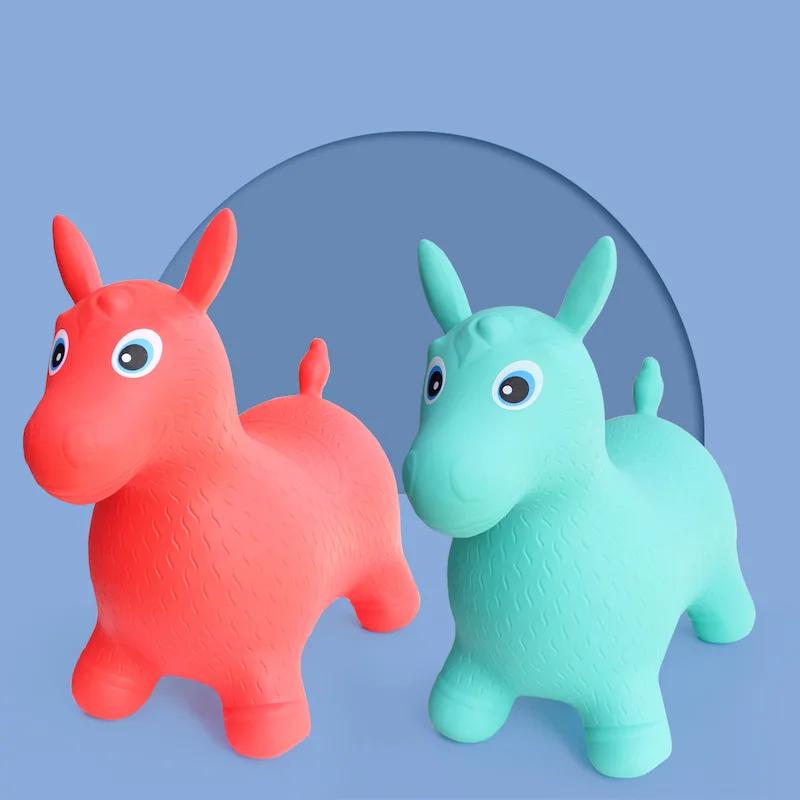 Kids Animal Inflatable Bouncy Horse Hopper Soft Vaulting Horse Bouncer PVC Jumping Leech Ride On Children Baby Play Toys