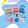 8Pc Kids Pretend Play Mini Puppy Pet Play Set Educational Role Play Toys Christmas Birthday Gift For Kids Pet Care Learning